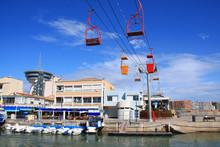 A Cable Car In Palavas Les Flots, A Seaside Resort Of The Languedoc Coast In The South Of Montpellier, It Allows Going From A Bank To The Other
