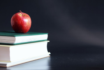 Canvas Print - A stack of textbooks and books on the table. The concept of knowledge.