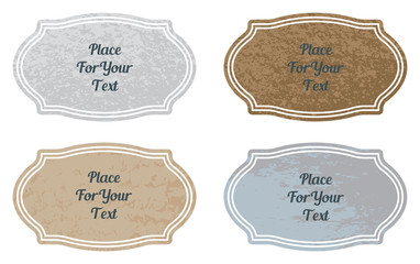 Set of retro vintage colorful labels and stickers  for greetings, promotion and price. Vector elements with scratched effect  for posters, sites, web, shops.