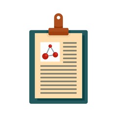 Canvas Print - Clipboard learning physics icon. Flat illustration of clipboard learning physics vector icon for web design