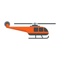 Wall Mural - Lifeguard helicopter icon. Flat illustration of lifeguard helicopter vector icon for web design