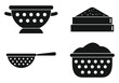Sieve icons set. Simple set of sieve vector icons for web design on white background