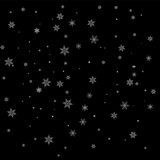 Fototapeta Na sufit - Realistic falling snowflakes. Isolated on black background. Vector illustration