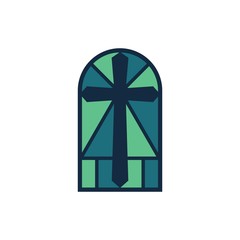 Wall Mural - church christian logo vector icon design template. Christian symbols.