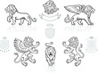 Lions Drawings, Lion Head, Heraldic Lions, Winged Lion