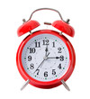 canvas print picture - Red alarm clock, isolated on the white background
