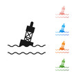 Black Floating buoy on the sea icon isolated on white background. Set icons colorful. Vector Illustration