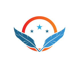 Wall Mural - feather logo template es 10