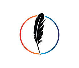 Wall Mural - feather logo template es 10