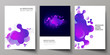 © Raevsky Lab - The vector layout of A4 format modern cover mockups design templates for brochure, magazine, flyer, booklet, annual report. Black background with fluid gradient, liquid blue colored geometric element.