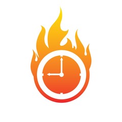 Wall Mural - fire time logo . the time is now vector illustration