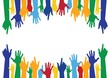 © Graficriver - Colorful up hands . Vector background for health awareness support hope charity with elegant look.  cultural and ethnic diversity, vector illustration