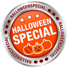 Poster - Runder Button Halloweenspecial Orange Und Silber