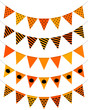 © Jan Engel - Set Fünf Girlanden Halloween Dreiecke Muster Orange Schwarz