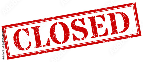 Cuadros en Lienzo closed stamp. closed square grunge sign. closed