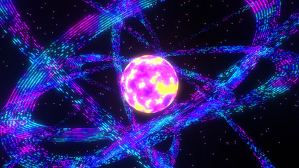 Wall Mural - Abstract Colorful Atom Space Background 