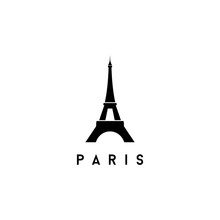 Eiffel Tower Black Silhouette Logo Icon Vector Illustration