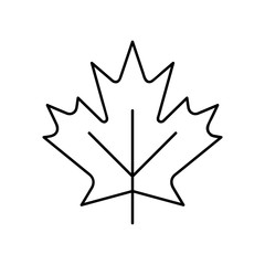 canada maple leaf minimal flat line outline stroke icon pictogram symbol
