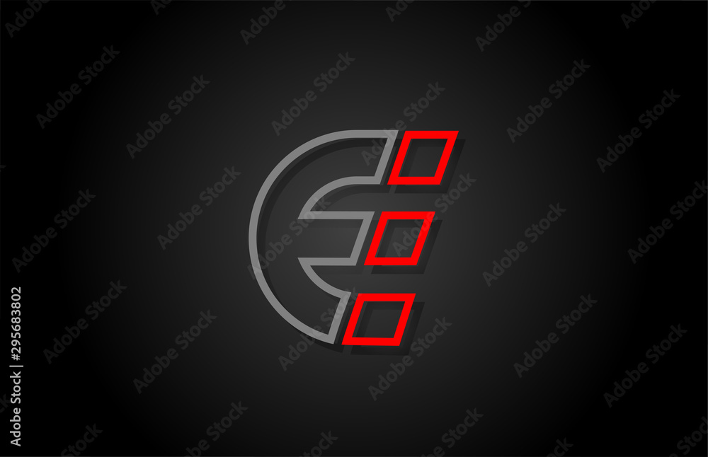 alphabet line E letter red black for company logo icon design Stock ...