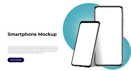 Wall Mural - two phones in two dimensiones on a background of circles for application presenation of ui ux experi