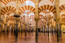 CORDOBA, SPAIN - NOVEMBER 4, 2017: Interior Of Mosque–Cathedral (Mezquita-Catedral) Of Cordoba, Spain