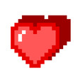Pixel art heart love color icon valentine