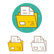 © Heydar - Folder icon. Line, glyph and filled outline colorful version, Document outline and filled vector sign. Symbol, logo illustration. Different style icons set. Vector graphics