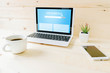 © photobuay - Online job search engine on laptop  on wood table