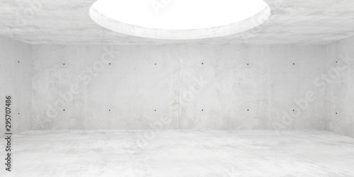 Dekoracja na wymiar  abstrakcyjna-pusta-nowoczesna-betonowa-sala-z-posrednim-oswietleniem-z-sufitu-industrialne-wnetrze
