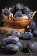 Wall Mural - plum in a basket