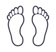 Human foot footprint outline icon