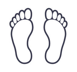 human foot footprint outline icon