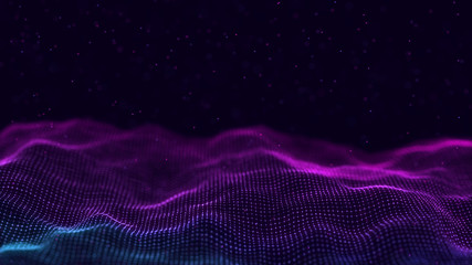Wall Mural - 3d abstract digital technology background. futuristic sci-fi user interface concept with gradient do