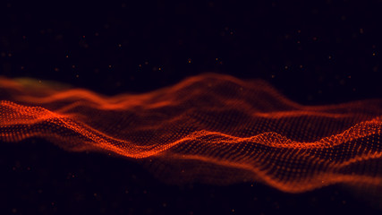 Wall Mural - 3d abstract digital technology background. futuristic sci-fi user interface concept with gradient do