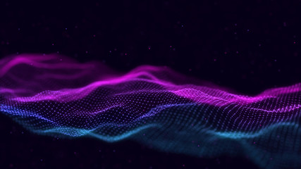 Wall Mural - 3d abstract digital technology background. futuristic sci-fi user interface concept with gradient do