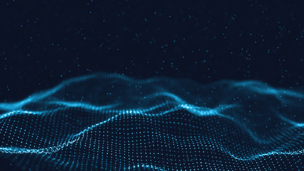 Wall Mural - 3d abstract digital technology background. futuristic sci-fi user interface concept with gradient do