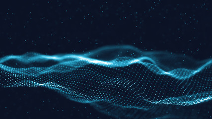 Wall Mural - 3d abstract digital technology background. futuristic sci-fi user interface concept with gradient do
