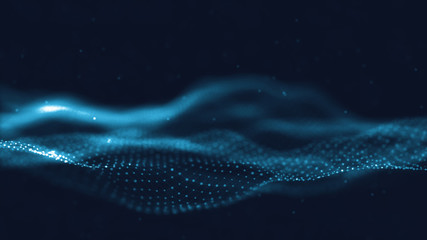 Wall Mural - 3d abstract digital technology background. futuristic sci-fi user interface concept with gradient do