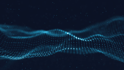 Wall Mural - 3d abstract digital technology background. futuristic sci-fi user interface concept with gradient do