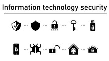 Information Technology Security Simple Concept Icons Set