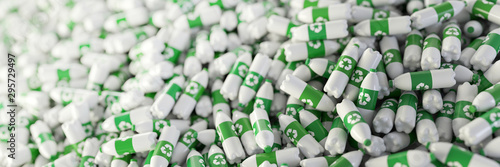 Fotografía Infinite plastic bottles with recycle icon; original 3d rendering