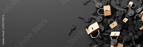 Padlocks with infinite keys, metaphor of problems, solutions and risk managemen Tableau sur Toile