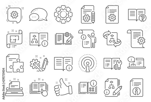 Fotomural Technical document line icons