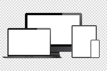 Wall Mural - computer laptop pad phone. mockup screen design.
