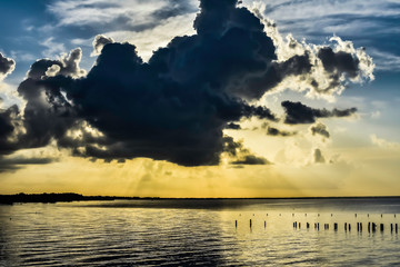 Wall Mural - sunset over the lake