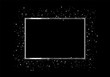 © lauritta - Celebrate Silver frame with glowing lights and sparkle bokeh effects, isolated on background. Shining white glitter rectangle. Luxury premium design template.