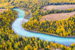 xinjiang kanas river landscape in autumn