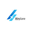 Airplane logo blue flight up stripes