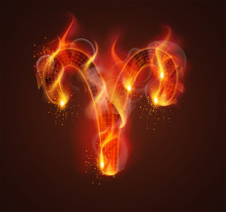 Wall Mural - vector fire symbol. bright burning. on a dark background.