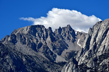 Mount Langley (14,026') Flat Top And Mount LeConte (13,937'), Spires, Sierra Nevada Crest, Lone Pine, California 